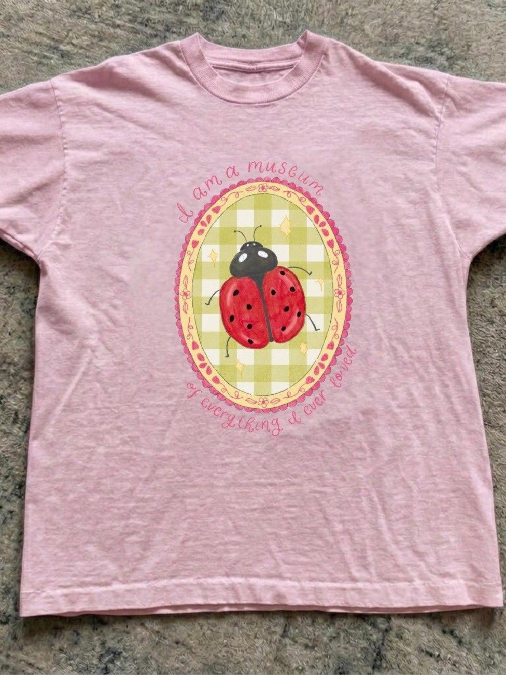 Gildan Pink Ladybug Graphic Tee